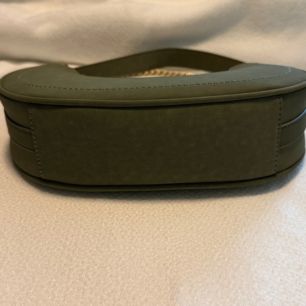Nanette Lepore Khaki Green Bag with Gold Chain